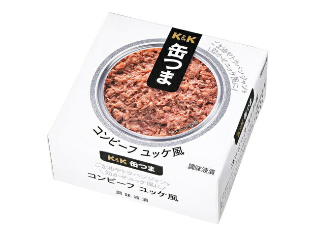 【送料無料】K&K 缶つま コンビーフ ユッケ風 80g×24個