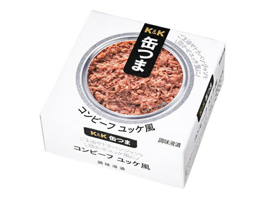 【送料無料】K&K 缶つま コンビーフ ユッケ風 80g×24個