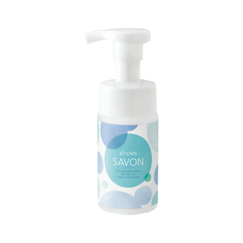 日本製  shoes SAVON  シューズシャボン  100mL 靴クリーナー シューズクリーナー 洗剤 汚れ落としクリーナー 保革 手入れ 革 靴 バッグ 財布 ベルト ライダース ソファ 革製品 靴磨き バブル 無色 上履き 洗い 簡単上履き洗い