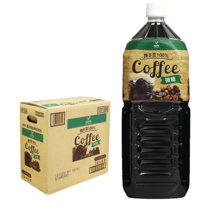 【送料無料】富永貿易 神戸居留地 コーヒー 微糖 甘さ控えめ 2000ml 2L×1ケース/6本
