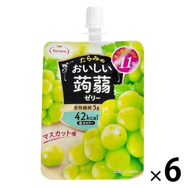 【たっぷり6個！】たらみ おいしい蒟蒻ゼリー マスカット味　※