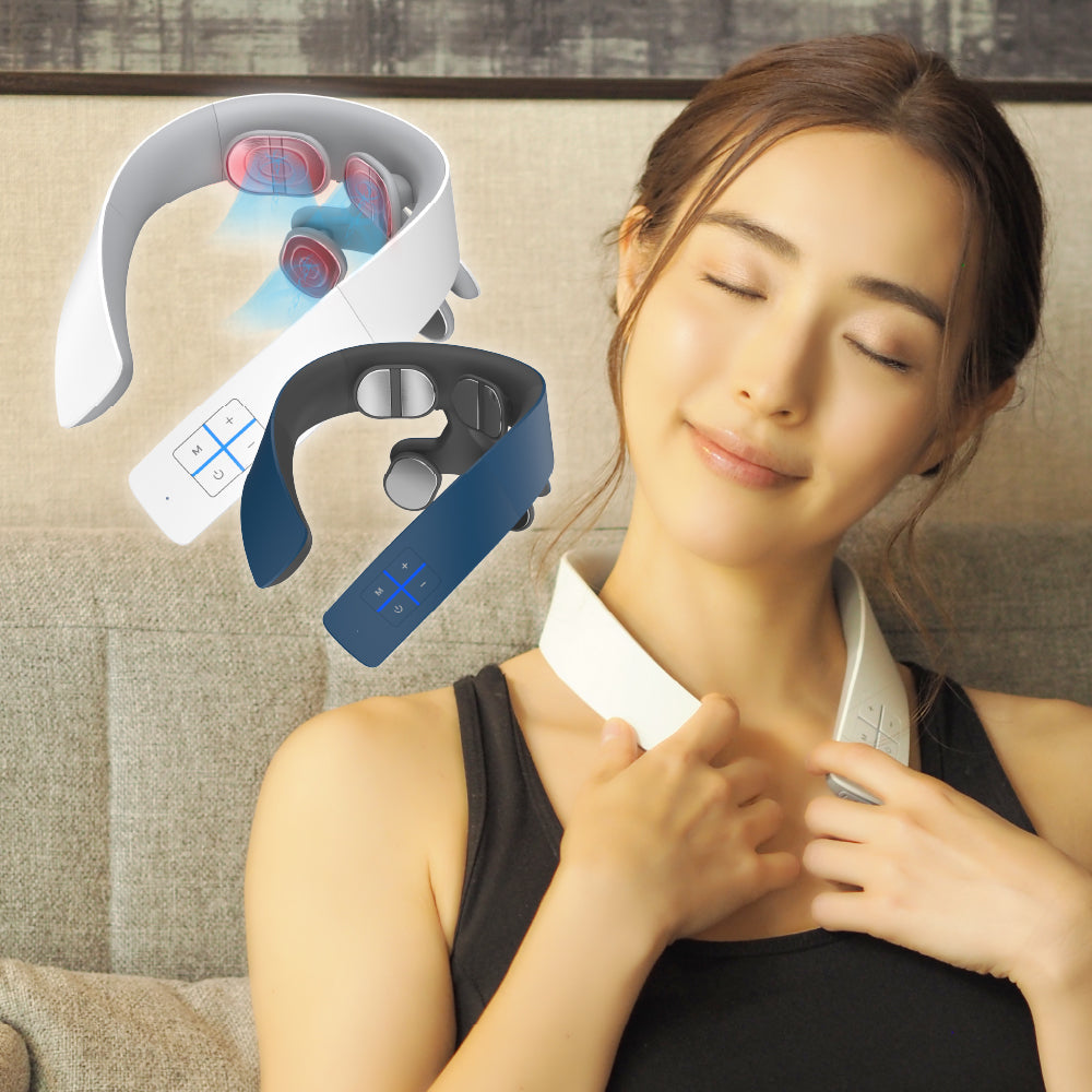 （ネイビーグリーン）NECK RELAX 1S 健康グッズ 首 肩 温熱 EMS