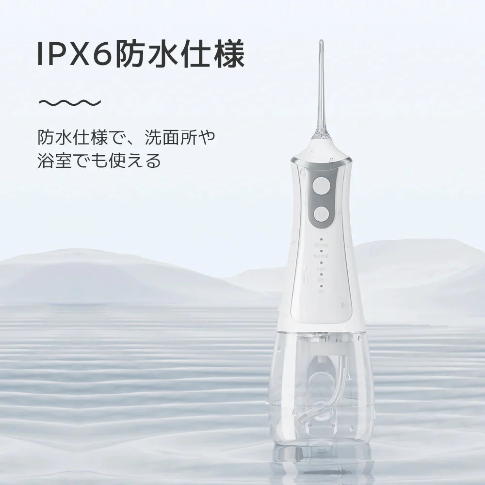 Sarlisi口腔洗浄器 コードレス ジェットウォッシャー　300ml大容量タンク  歯周病予防 USB充電式 ウォーターフロス 歯垢洗浄　口臭防止　替えノズル付き【ゲリラセール】