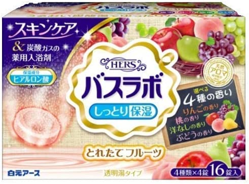 【箱なしバラ売りおまけ付き！】白元アース HERSバスラボ とれたてフルーツアソート 入浴剤 16錠