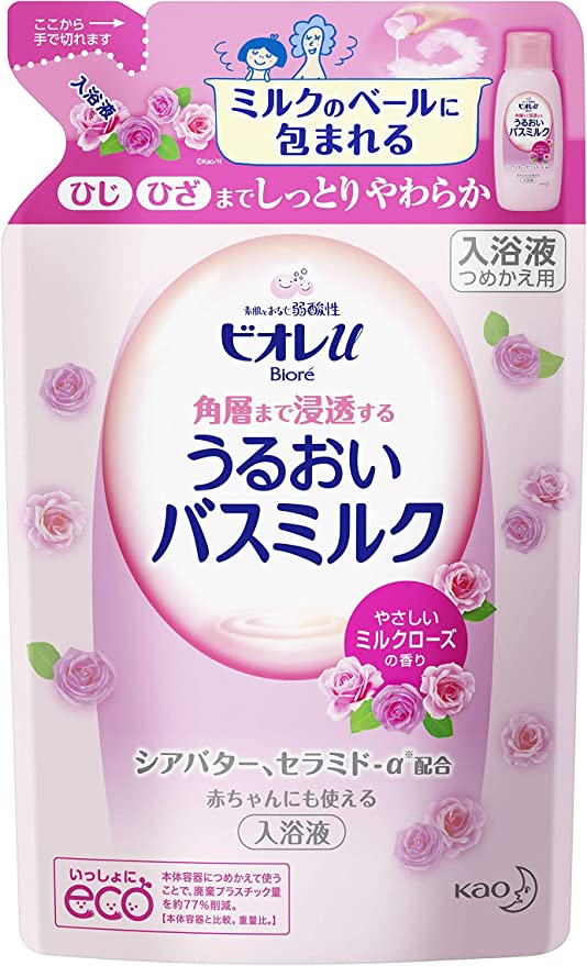 ビオレu 角層まで浸透バスミルク ローズ つめかえ 480ml