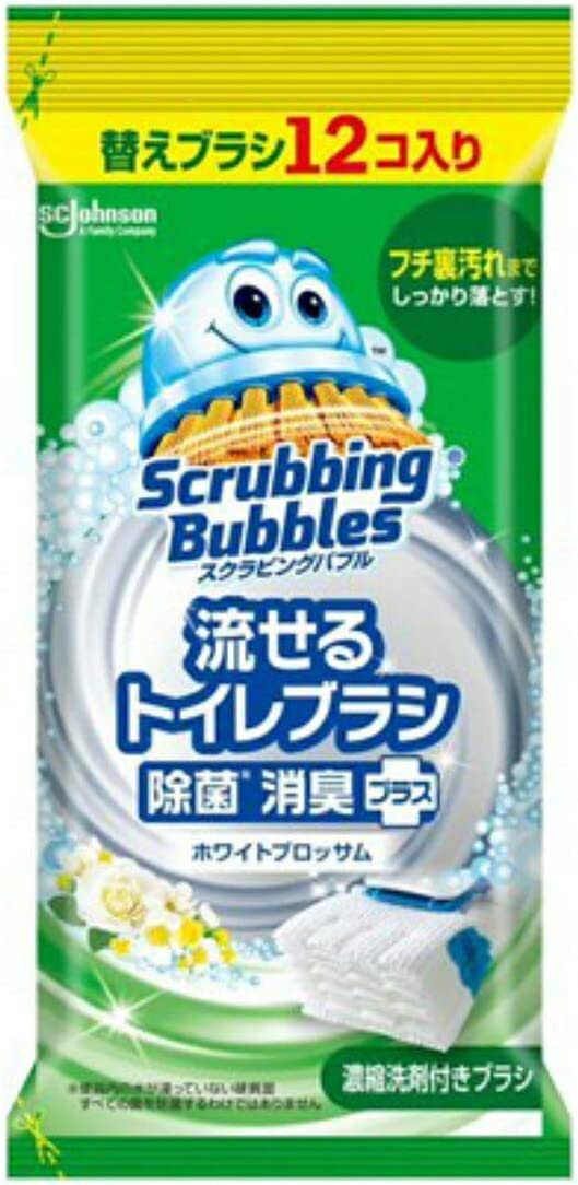 スクラビングバブル流せるトイレブラシ　ホワイトブロッサム