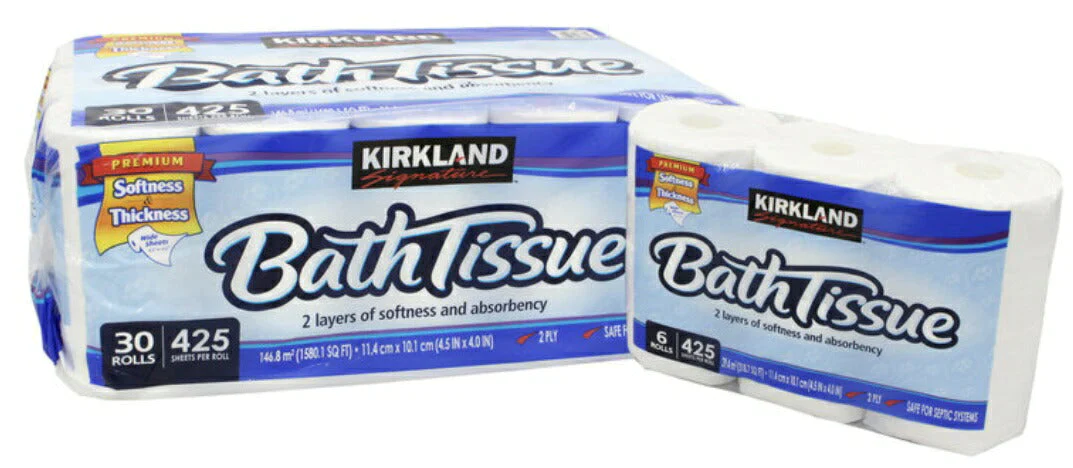 2個セットトイレットペーパー《即納品!最短翌日!》【日本製】2個セットでお得！30ロール×2個！！【送料無料】【KIRK　LAND　カークランド】　30ロール×2袋 合計60ロール　2枚重ね【個別包装】　BATH　TISSUE コストコ 日本製紙 クレシア