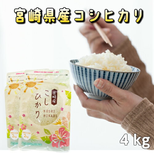4kg (白米 2kg×2袋) 令和２年産  宮崎県産コシヒカリ