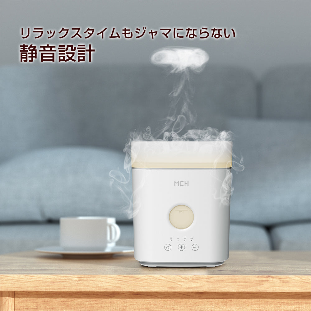 超音波加湿器 wacca(輪っか) 超音波式 加湿器 ホワイト ナイトライト付き アロマディフューザー