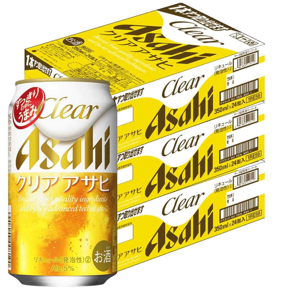 【送料無料】アサヒ クリアアサヒ 350ml×3ケース/72本 【北海道・沖縄県・東北・四国・九州地方は必ず送料が掛かります。】