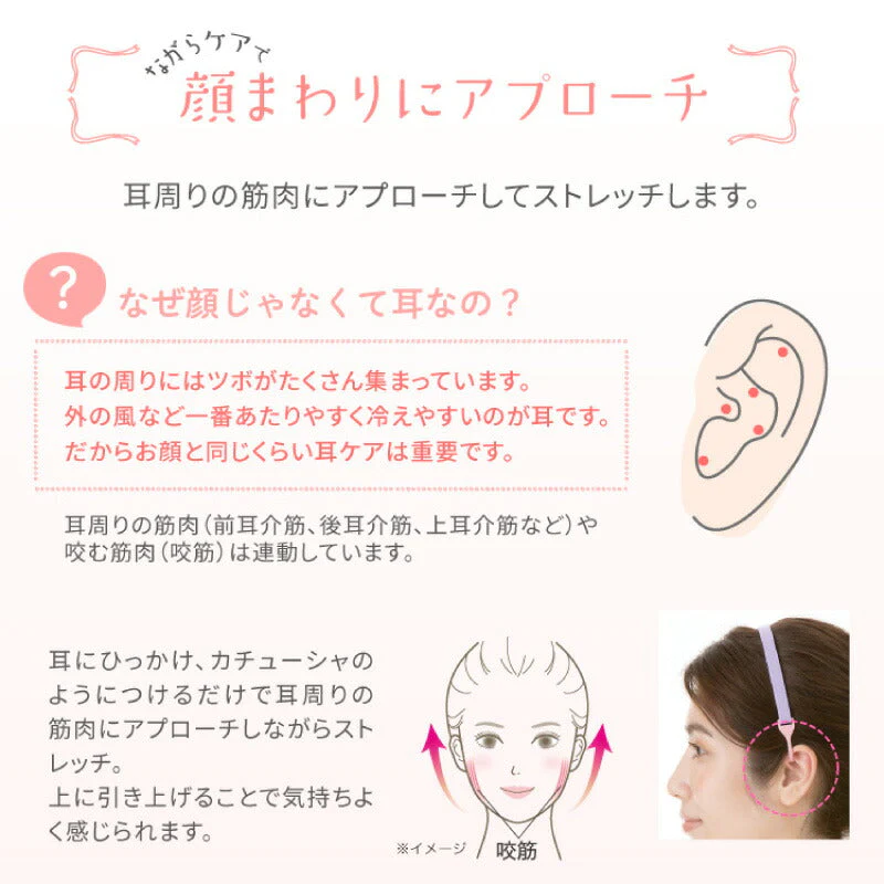 リフトカチューシャ ミミヒッパー カチューシャ ながらケア アゴライン すっきり 耳周り 筋肉 刺激 小顔 アゴライン プロイデア ドリーム スッキリストレッチ リフトカチューシャ