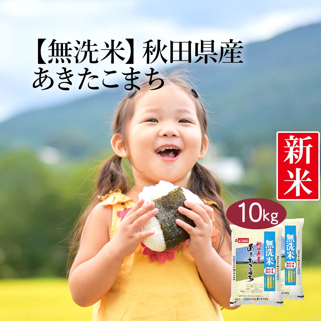 無洗米 米 あきたこまち 10kg (5kg×2) 令和5年産 新米 お米 白米 おくさま印 国産 食品 ギフト 引っ越し 挨拶 出産 内祝い 母の日 父の日 お中元 お歳暮 結婚 快気 還暦 香典返し 寒中 暑中見舞い お年賀 送料無料