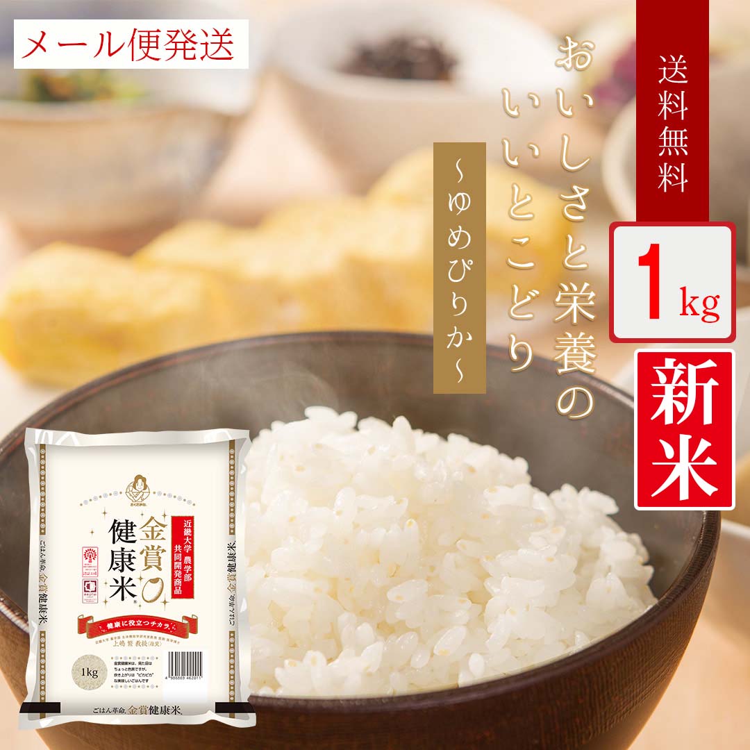 米 北海道産 金賞健康米 ゆめぴりか 1kg 令和5年産 新米 お米 おくさま印 国産 食品 お試し 1000円 ポッキリ メール便 送料無料