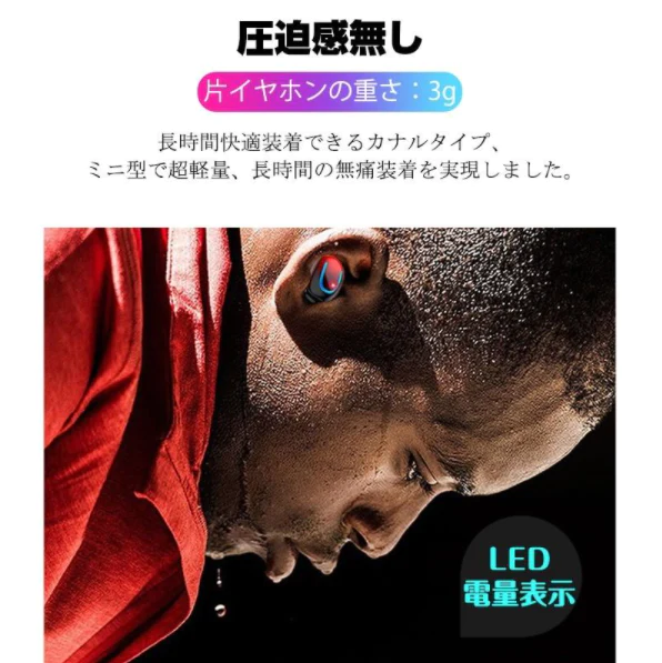 【超得ハイパーSALE】「在庫処分商品」ワイヤレスヘッドセット Bluetooth5.0+EDR イヤホン ワイヤレスイヤホン 左右分離型 小型軽量 カナル型 600mAh充電式収納ケース付き Siri対応 日本語音声通知