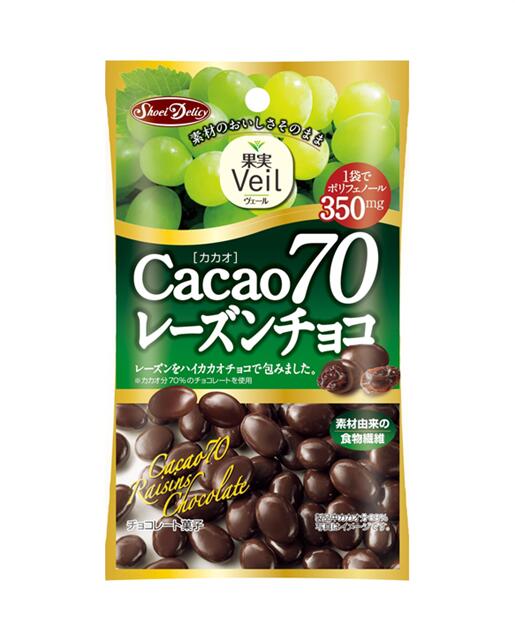 【送料無料】正栄デリシティ  果実Veil カカオ７０レーズンチョコ 40g×12個