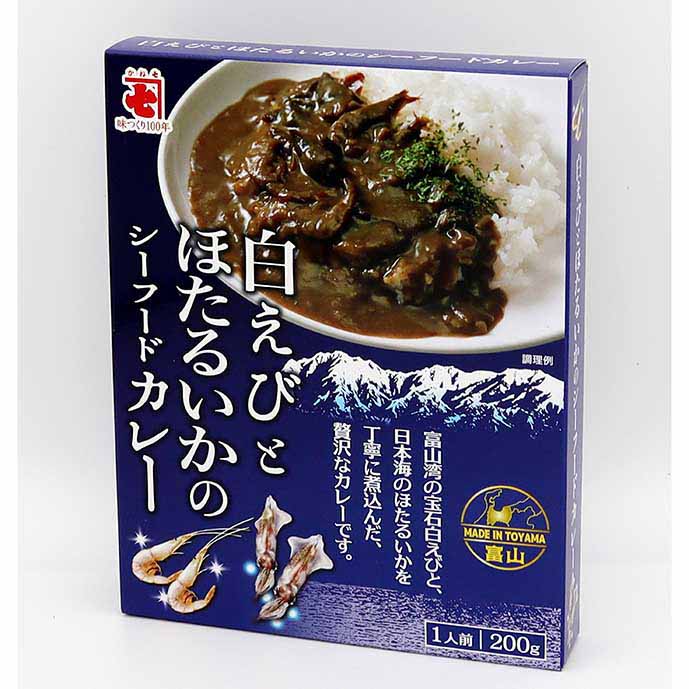 【送料無料】かね七 白えびとほたるいかのシーフードカレー1人前×5個
