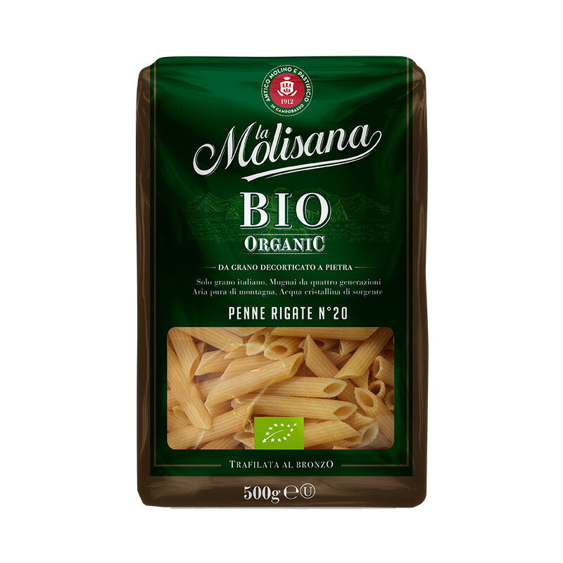 【送料無料】ラ・モリサーナ 有機ペンネ・リガーテ(No.20) 500g×20個【モンテ物産】