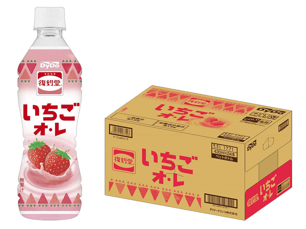 【送料無料】Dydo ダイドー 復刻堂 いちごオ・レ 430ml×24本/1ケース
