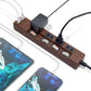 USB充電 木目調 電源タップ 2ポート合計2.4A出力 コンセント 4口 2m 雷ガード 18ヵ月保証 テレワーク スマホ タブレット コンセントタップ USBタップ 延長コード【ダークブラウン オーク調】