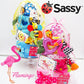 SASSYの売れ筋アイテムを揃えたおむつケーキセット【Ｓサイズ・Flamingo ピンク/ライオン】出産祝い/ギフト/サッシー
