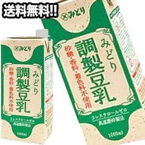 九州乳業　みどり調製豆乳　1L紙パック×6本北海道、沖縄、離島は送料無料対象外［賞味期限：製造日より120日］［送料無料］【3~4営業日以内に出荷】