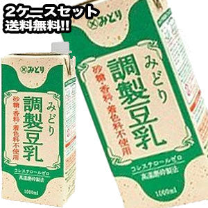 九州乳業　みどり調製豆乳　1L紙パック×12本[6本×2ケース]北海道、沖縄、離島は送料無料対象外［賞味期限：製造日より120日］［送料無料］【3~4営業日以内に出荷】