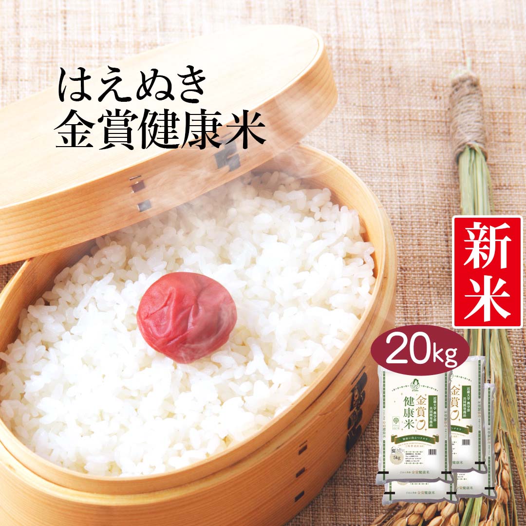 米 山形県産 金賞健康米 はえぬき 20kg (5kg×4) 令和5年産 新米 お米 白米 おくさま印 国産 食品 ギフト 引っ越し 挨拶 出産 内祝い 母の日 父の日 お中元 お歳暮 結婚 快気 還暦 香典返し お年賀 送料無料