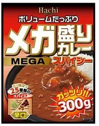 【送料無料】ハチ食品 メガ盛りカレー スパイシー 辛口 300g×10個入【北海道・東北・四国・九州・沖縄県は必ず送料がかかります】