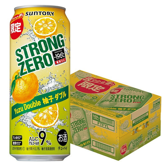 【送料無料】サントリー −196℃ ストロングゼロ 柚子ダブル 500ml×1ケース/24本【北海道・東北・四国・九州地方は別途送料がかかります】