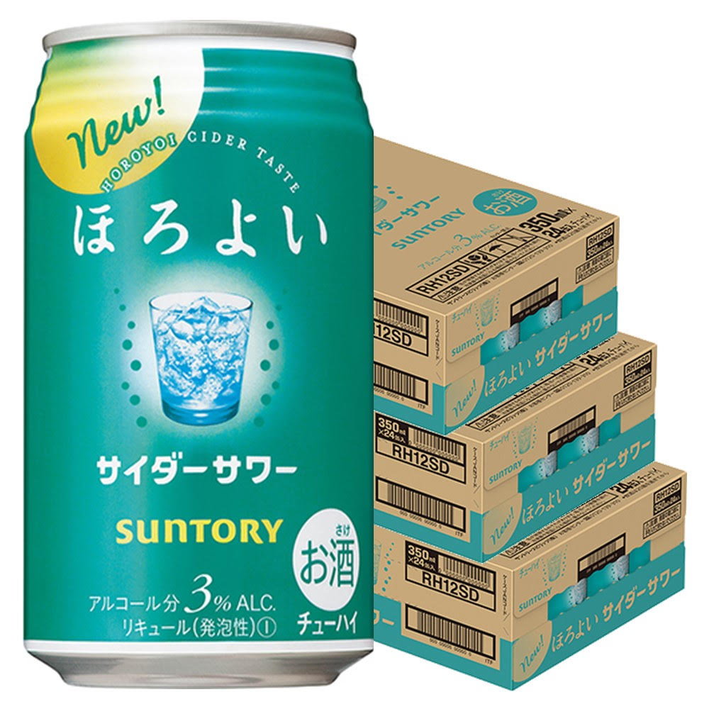【送料無料】サントリー ほろよい サイダーサワー 3％ 350ml×3ケース/72本【北海道・沖縄県・東北・四国・九州地方は必ず送料が掛かります】