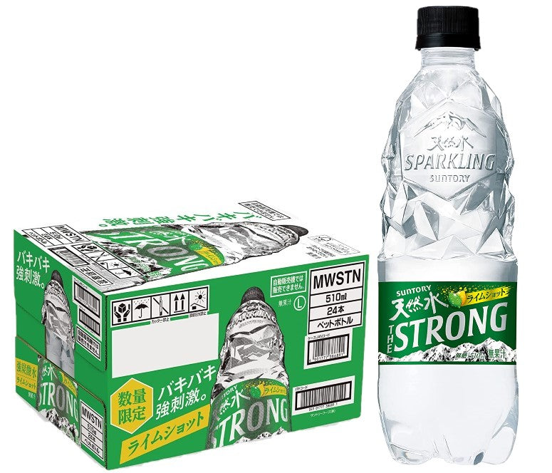 2/15限定全品P3倍 【送料無料】 サントリー 天然水 THE STRONG ザ ストロング ライムショット 510ml×1ケース/24本炭酸水