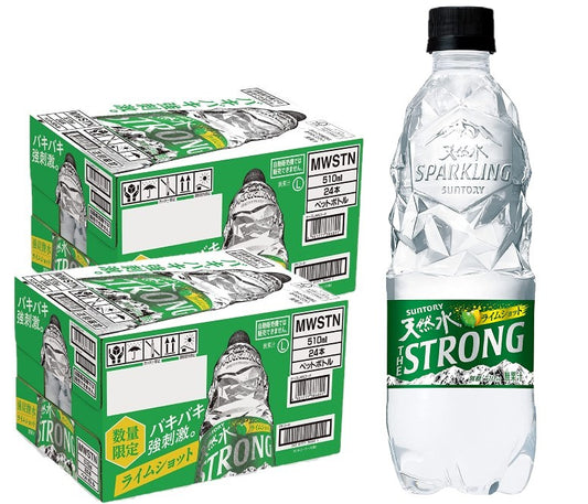 2/15限定全品P3倍 【送料無料】 サントリー 天然水 THE STRONG ザ ストロング ライムショット 510ml×2ケース/48本炭酸水