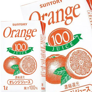 【3〜4営業日以内に出荷】サントリー オレンジ100 1L 紙パック×12本［6本×2箱］［賞味期限：2ヶ月以上］北海道、沖縄、離島は送料無料対象外です。[送料無料]