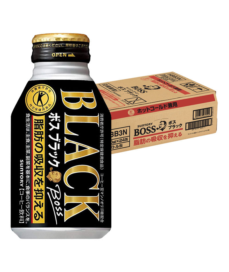 【送料無料】[トクホ][特保] サントリー BOSS ボス ブラック リキャップ缶 280ml×24本