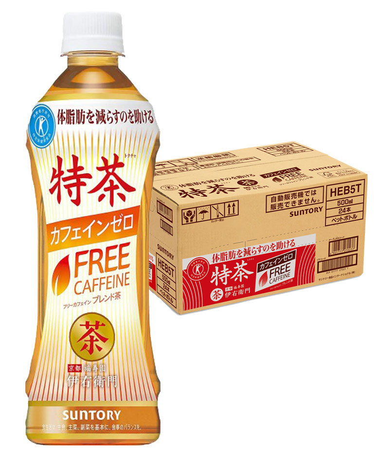 【送料無料】サントリー 伊右衛門 特茶 カフェインゼロ 特定健康用食品 500ml×1ケース/24本