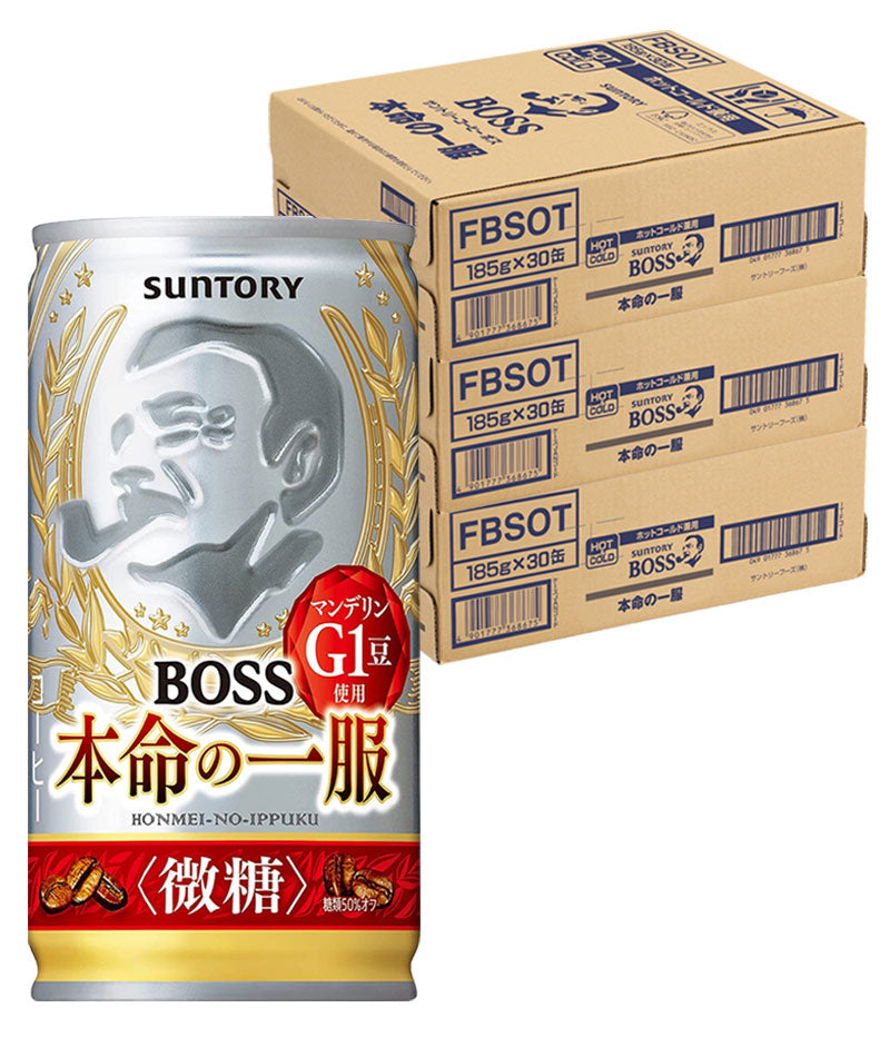【送料無料】サントリー BOSS ボス 本命の一服 185ml×3ケース/90本