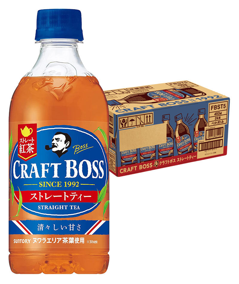 【送料無料】BOSS サントリー クラフトボス ストレートティー 450ml×1ケース/24本