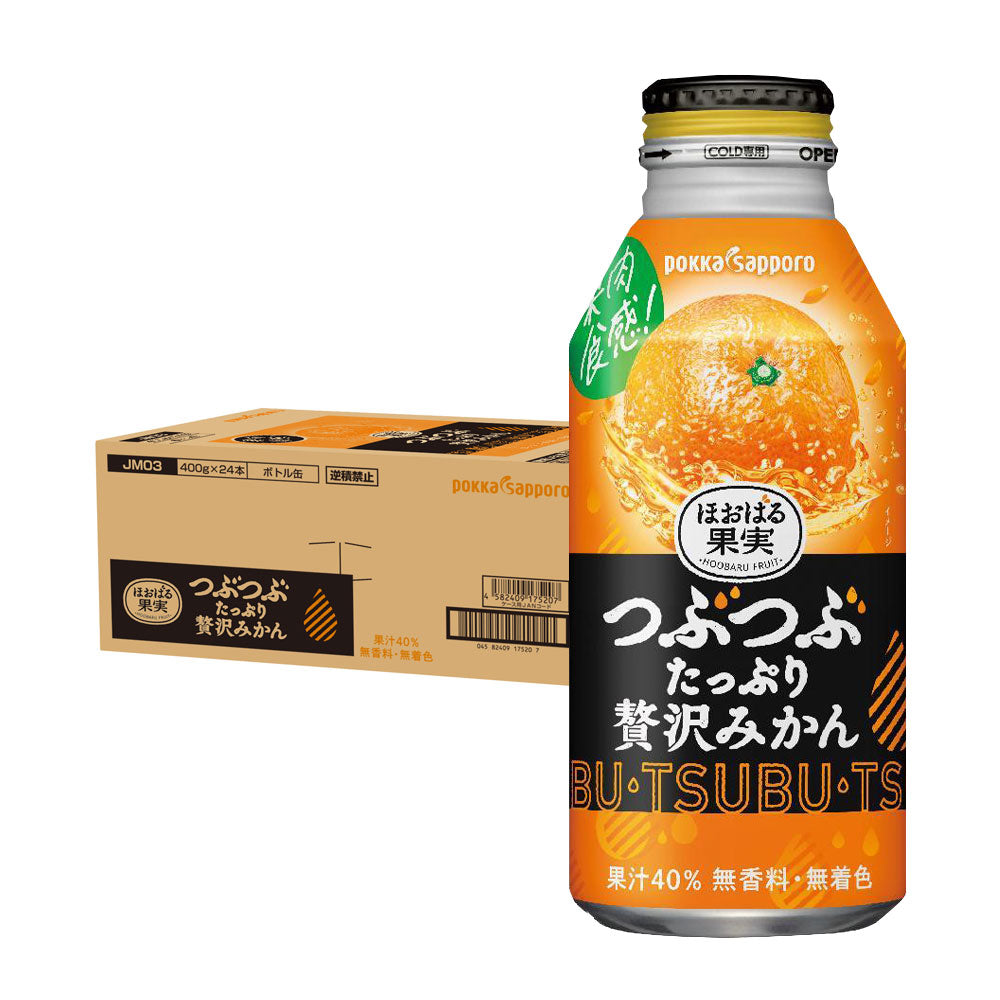 【送料無料】ポッカサッポロ つぶたっぷり贅沢みかん 400ml×24本