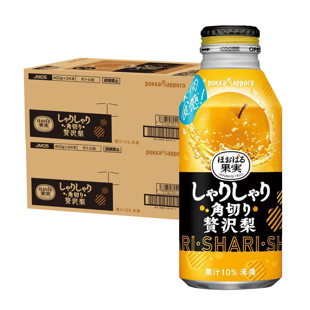 【送料無料】ポッカサッポロ フード&ビバレッジ しゃりしゃり角切り贅沢 梨 400g×48本【ご注文は2ケースまで一個口配送可能】
