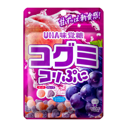 【送料無料】【ネコポス便】UHA味覚糖 コグミ コリぷに グレープ＆ピーチ 70g×10袋【メール便にてお届けします】