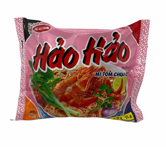 【メーカー正規輸入品 HANG NHAP KHAU ACECOOK NHAT】エースコック ハオハオ ベトナム インスタント麺 ピリ辛エビ味 5袋入り VINA ACECOOK Hao Hao Mi Tom Chua Cay 5 goi