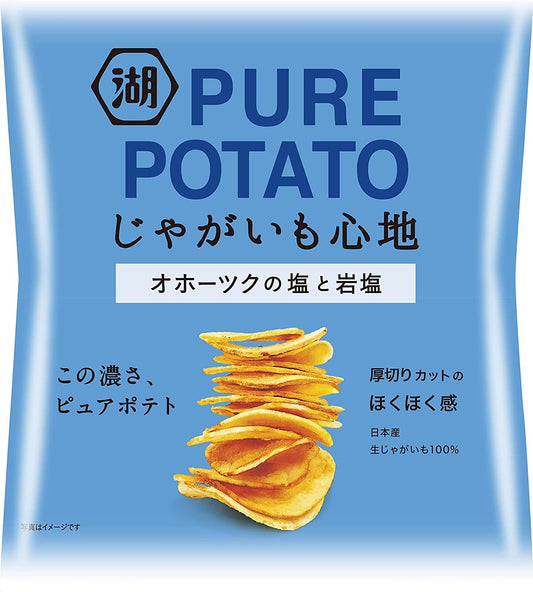 【送料無料】湖池屋 じゃがいも心地 オホーツクの塩と岩塩 55g×1ケース/12袋