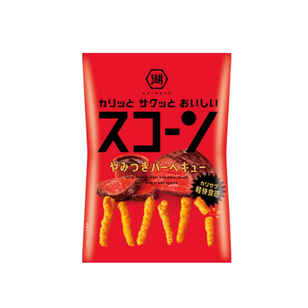 【送料無料】湖池屋 スコーン やみつきバーベキュー 78g×36個/3ケース