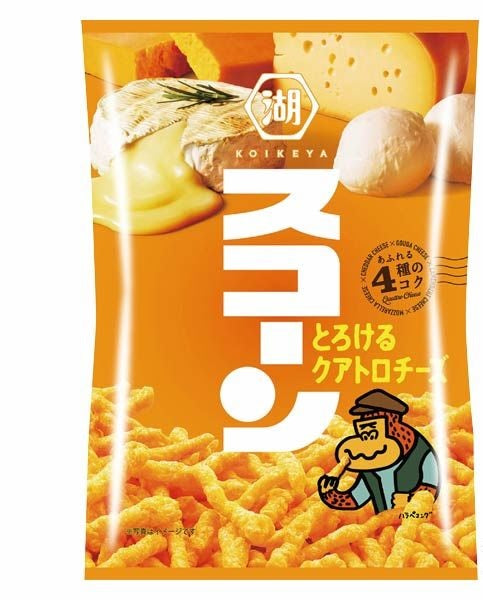 【送料無料】湖池屋 スコーン とろけるクアトロチーズ 75g×36個/3ケース