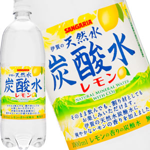 サンガリア 伊賀の天然水炭酸水レモン 1LPET×24本［12本×2箱］［賞味期限:4ヶ月以上］北海道、沖縄、離島は送料無料対象外［送料無料］【5?8営業日以内に出荷】