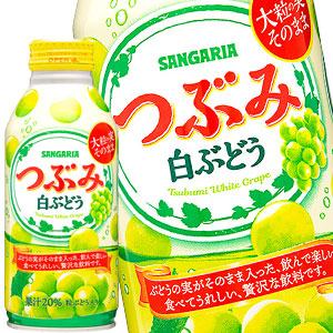 サンガリア つぶみ白ぶどう 380gボトル缶×48本［24本×2箱］［賞味期限:4ヶ月以上］北海道、沖縄、離島は送料無料対象外［送料無料］【5?8営業日以内に出荷】