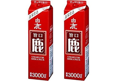 【送料無料】辰馬本家酒造 白鹿 旨口 鹿パック 3000ml 3L×2本【北海道・沖縄県・東北・四国・九州地方は必ず送料がかかります】