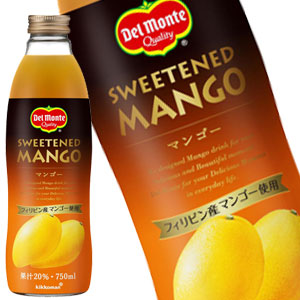 デルモンテ マンゴー20% 750ml瓶×6本［賞味期限：3ヶ月以上］北海道、沖縄、離島は送料無料対象外［送料無料］【7〜10営業日以内に出荷】
