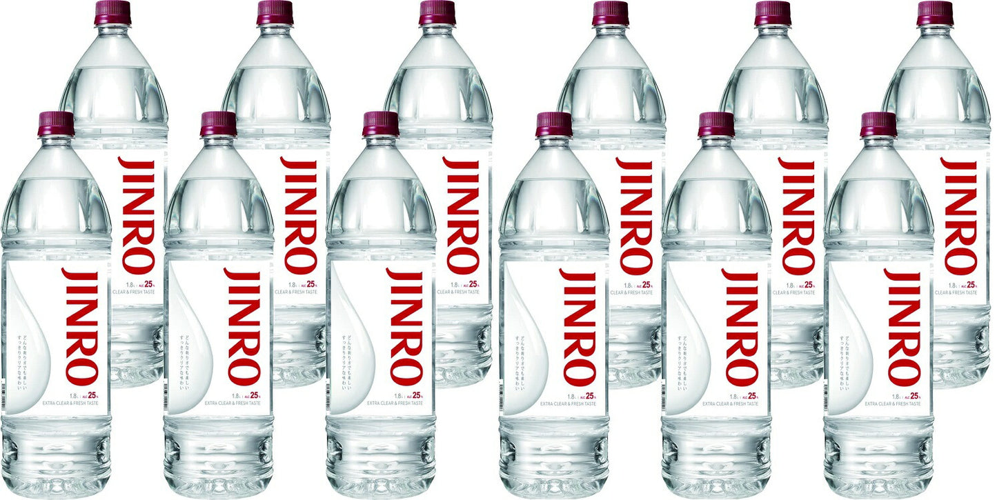 【送料無料】JINRO ジンロ 眞露 ペット 25度 1800ml 1.8L×2ケース/12本【北海道・沖縄県・東北・四国・九州地方は必ず送料がかかります】