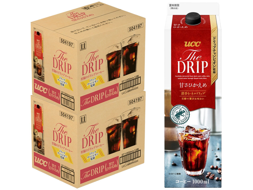 【送料無料】UCC 上島珈琲 THE DRIP 甘さひかえめ 1000ml 1L×24本